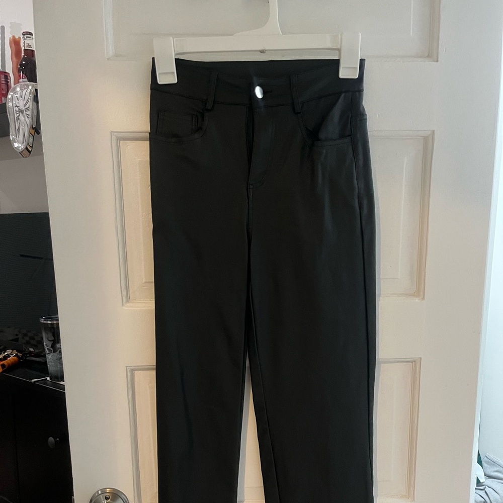 Faux leather pants